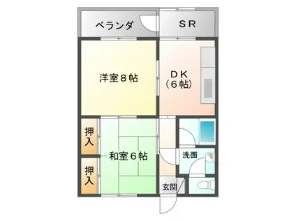 榊原ハイツ(2DK/2階)の間取り写真