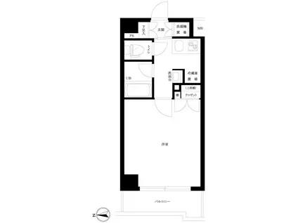 ルーブル高田馬場参番館(1K/1階)の間取り写真