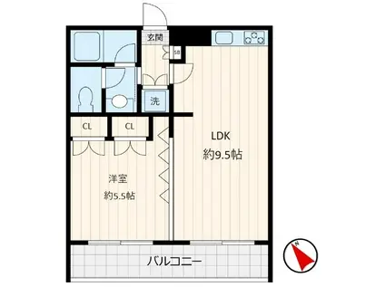 セシーズイシイ13(1LDK/2階)の間取り写真