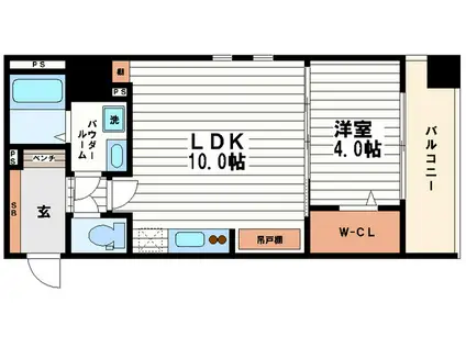GRANDPLACE谷町(1LDK/2階)の間取り写真