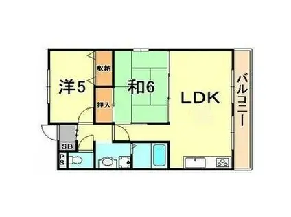 ベルフォーレ森(2LDK/2階)の間取り写真