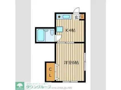 アーバンハイム(1K/1階)の間取り写真