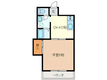 メゾン・ド・アサヒ(1DK/5階)の間取り写真