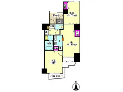 ラ・ステラ(2LDK/3階)の間取り写真