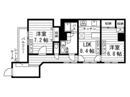セントアトラス(2LDK/1階)の間取り写真