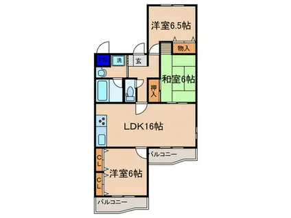 GRAN PINO伏見桃山(3LDK/1階)の間取り写真