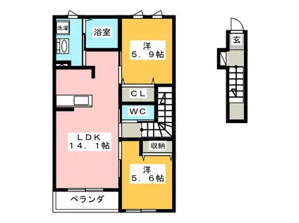 ルミナスT(2LDK/2階)の間取り写真