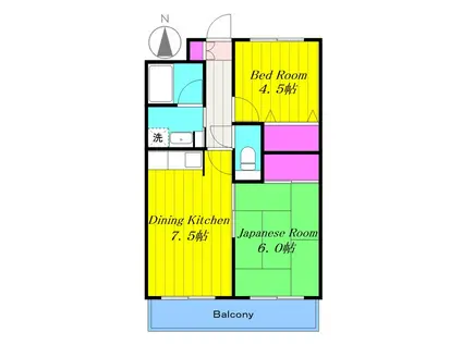 マイコート稲城(2DK/3階)の間取り写真