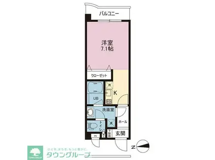 エクセルハイムII(1K/2階)の間取り写真