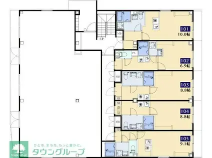 SKビル拾参番館(1K/1階)の間取り写真
