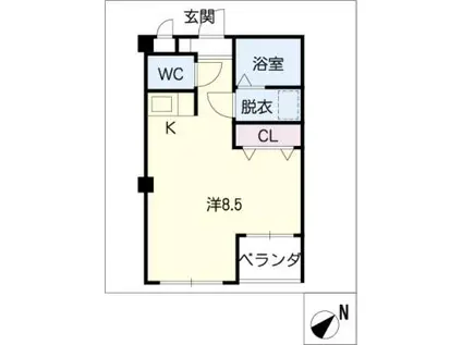 クレストG・Y(ワンルーム/3階)の間取り写真