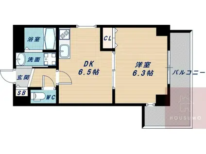 シャインビュー東淀川(1DK/5階)の間取り写真