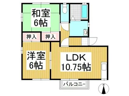 ラズベリーハウスヤマハ(2LDK/1階)の間取り写真