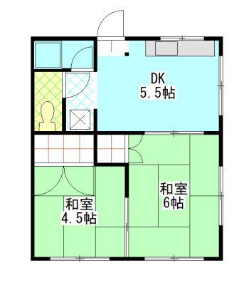 リナート(2DK/2階)の間取り写真