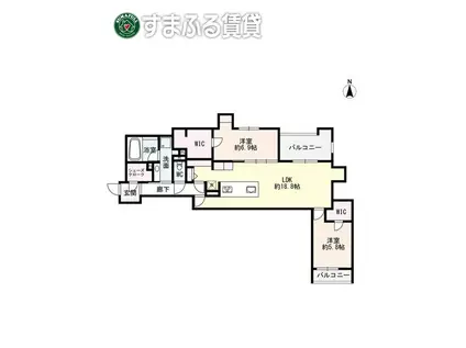 UNO Y SOLO(2LDK/2階)の間取り写真