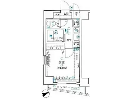 ヴェルト池袋ウエストフォート(1K/8階)の間取り写真