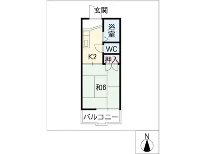 第一ルミネス(1K/2階)の間取り写真