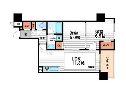 IBC RESIDENCE ウエスト(2LDK/2階)の間取り写真