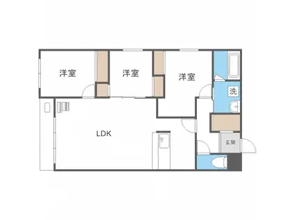 SANSEVIERIA714(3LDK/1階)の間取り写真