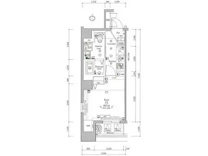 ARTESSIMO VERDE(1K/3階)の間取り写真