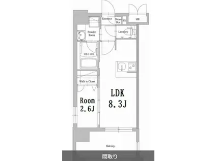 エンクレスト香椎セピア通(1LDK/4階)の間取り写真