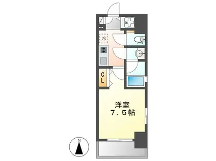 ブランシエスタ東別院(1K/8階)の間取り写真