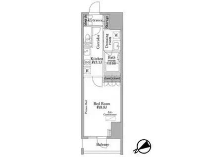 パークウッドレジデンス日本橋(1K/5階)の間取り写真