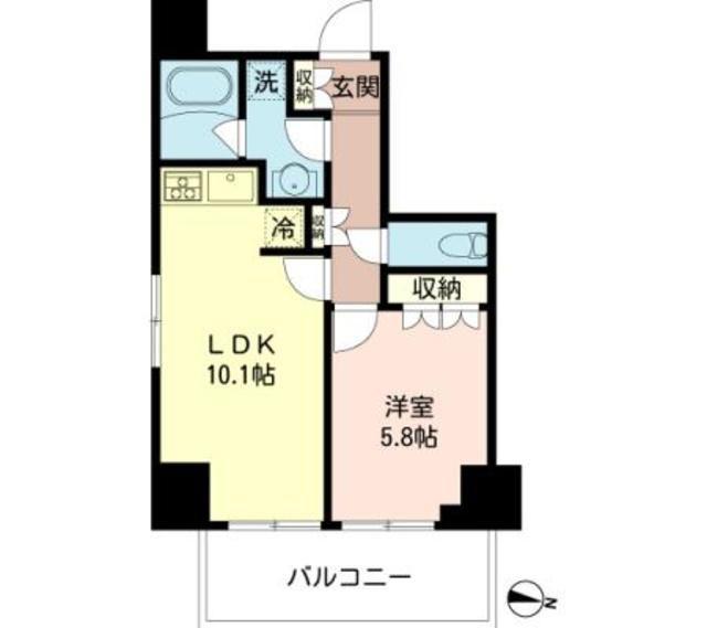 MFPRコート木場公園(1DK/11階)の間取り写真
