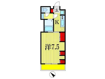 リブリ・アミティエ(1K/1階)の間取り写真