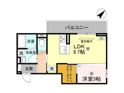 D-ROOM彦根市後三条町(1LDK/2階)の間取り写真