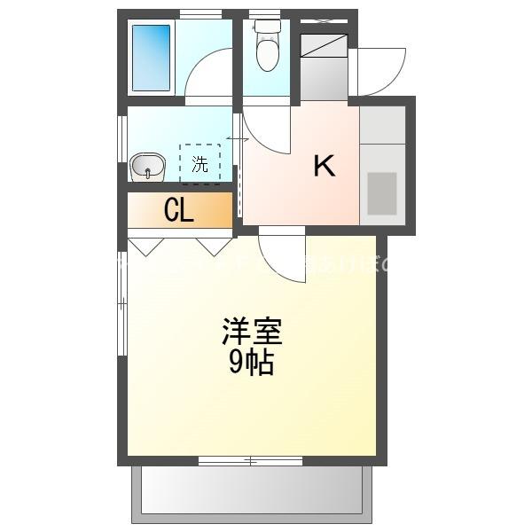 グリーンヒルズ II(1K/2階)の間取り写真