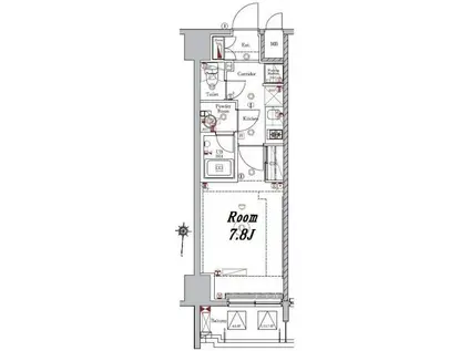メイクスデザイン早稲田(1K/1階)の間取り写真