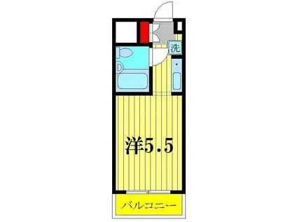 セレスティン我孫子(1K/8階)の間取り写真