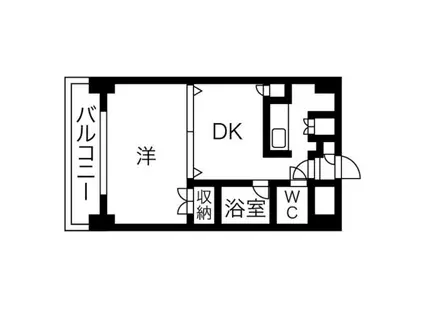 メープルリバビューII(1LDK/8階)の間取り写真