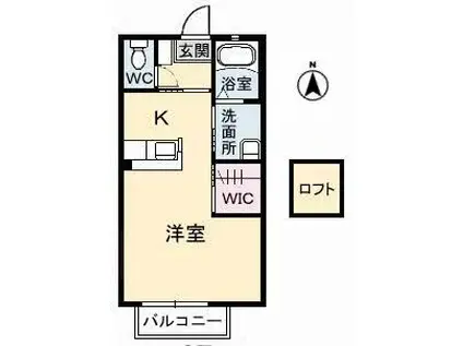 シャーメゾン工学部通(ワンルーム/2階)の間取り写真