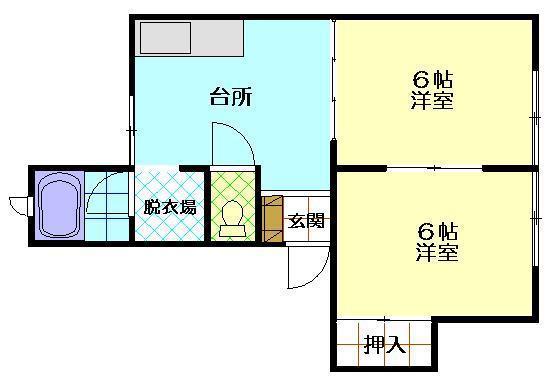 エトワール(2DK/1階)の間取り写真