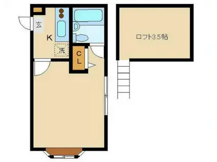 イジェントYOU(1K/2階)の間取り写真