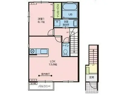 プルミエ(1LDK/2階)の間取り写真