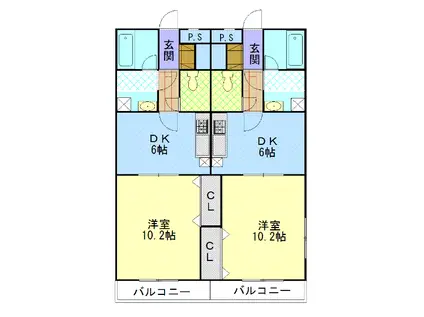 プレステージ高島(1DK/2階)の間取り写真