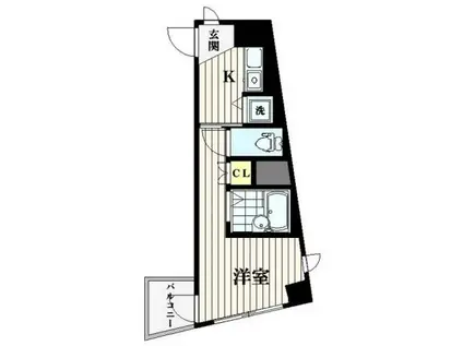 アイディ南品川(1K/3階)の間取り写真