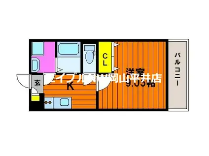 プライムスクエア青江(1K/3階)の間取り写真