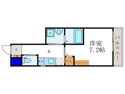 ドムール西院寿(1K/4階)の間取り写真