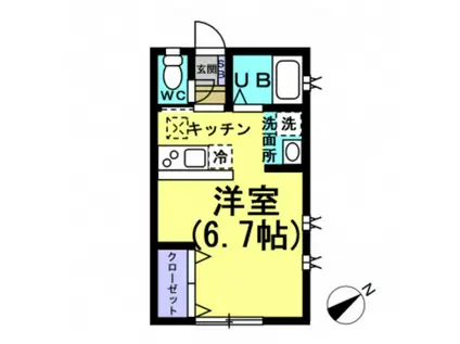 EHOUSE(ワンルーム/2階)の間取り写真