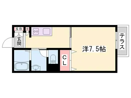 IN STAGE繁昌I B棟(1K/1階)の間取り写真