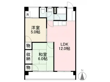 メルベール木太(2LDK/2階)の間取り写真