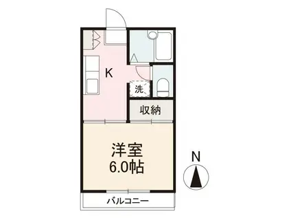 リーバハイツ伏石(1K/1階)の間取り写真