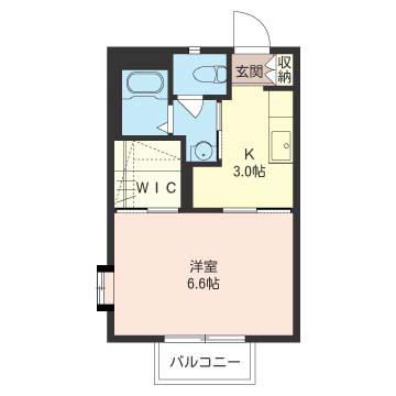 セントラルパインIII B(1K/2階)の間取り写真