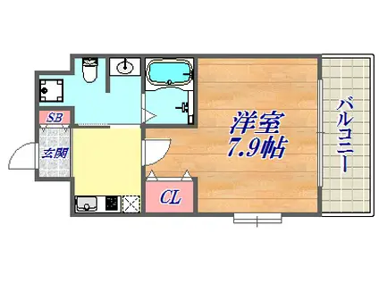 アーバングリーン兵庫ステーションフロント(1K/10階)の間取り写真