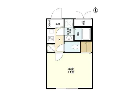 ウェルスクエアイズム蒲田(1K/3階)の間取り写真