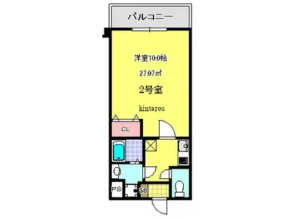 RIVAGE(1K/2階)の間取り写真